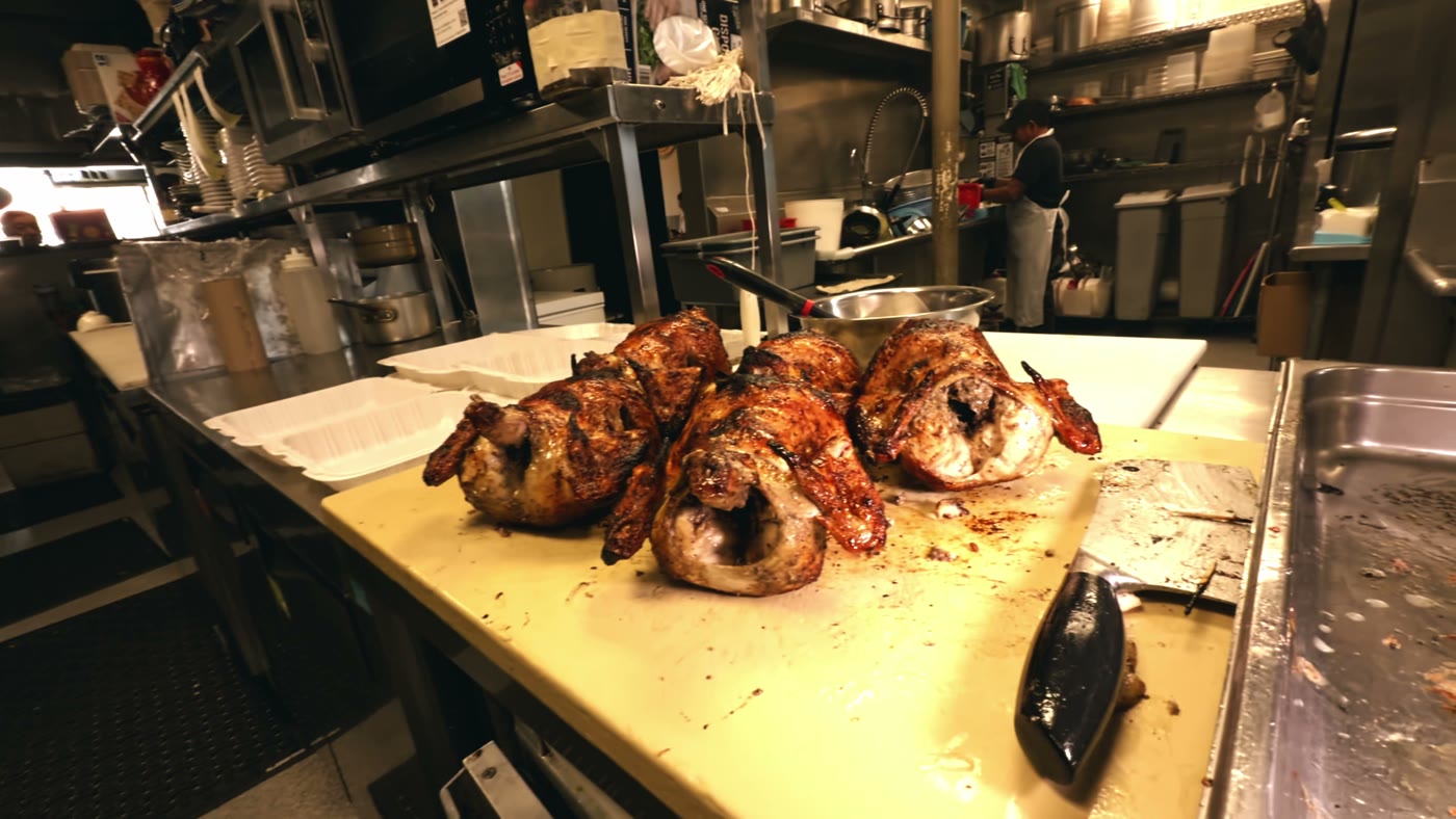Rotisserie chicken plated